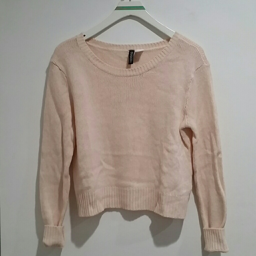 Pale Pink Cropped Sweater